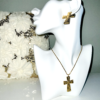 Magnificent Cross is our Necklace and Earrings from Unique of Gold Ways Collection