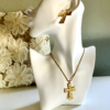 Magnificent Cross is our Necklace and Earrings from Unique of Gold Ways Collection