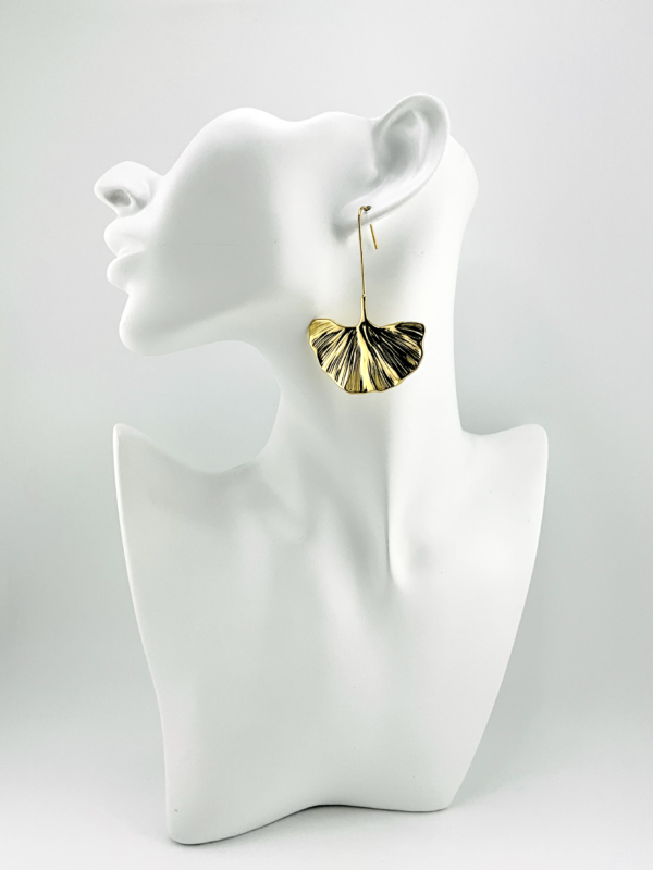 Ginkgo Leaves is our Earrings from Floral of Gold Collection