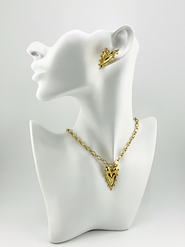 Heart Beaded Shield is our Necklace and Earrings from Heart of Sun Collection