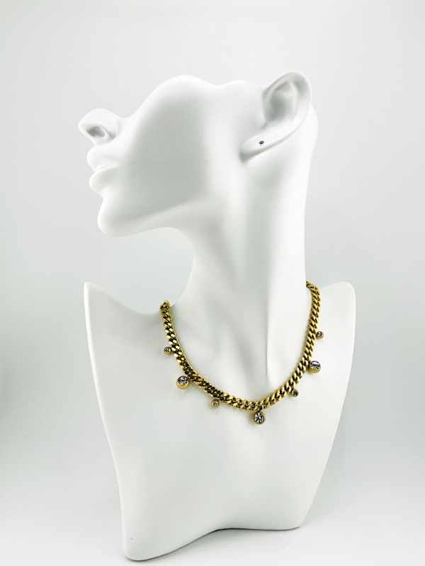 Cuban chain and Stones is our Necklace from Chain of Gold Collection