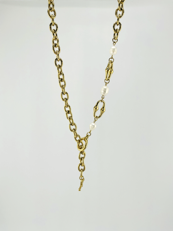 Stunning Gold Chain with Pearls Necklace is our David Yurman Version from Chain of Chain Collection
