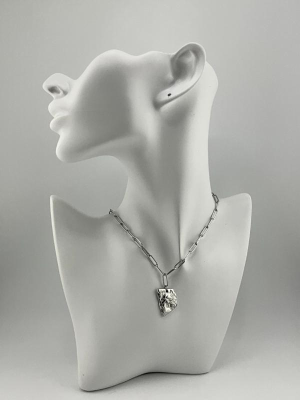 Woman and Moon is our Necklace from Elegant of the Silver Collection