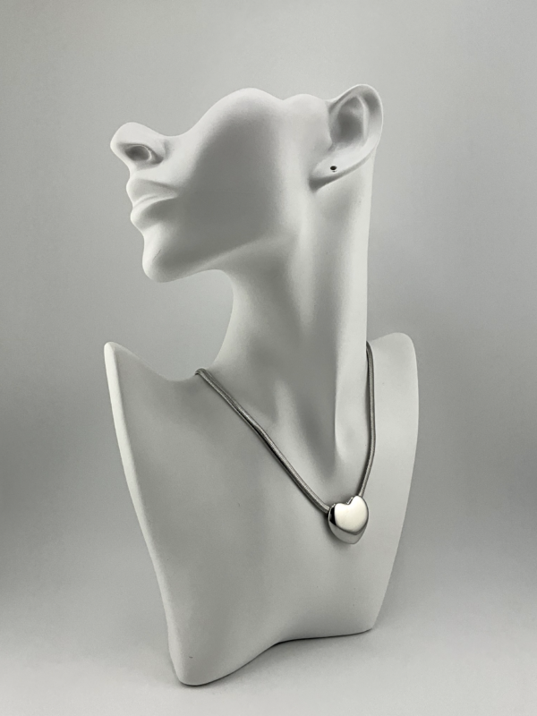 Bold Silvy Modern Heart is our Necklace from Trendy of the Silver Collection