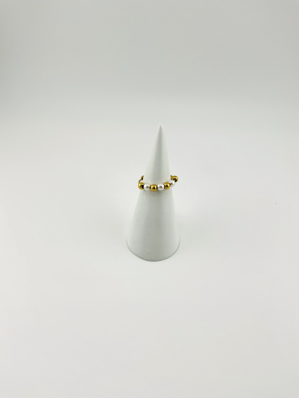 Petite Beads our Trendy Ring from the Timeless - Gold and Silver Finish Collection