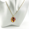 Maroon Gold Flower Pendant Necklace from our in Fashion Jewelry Collection