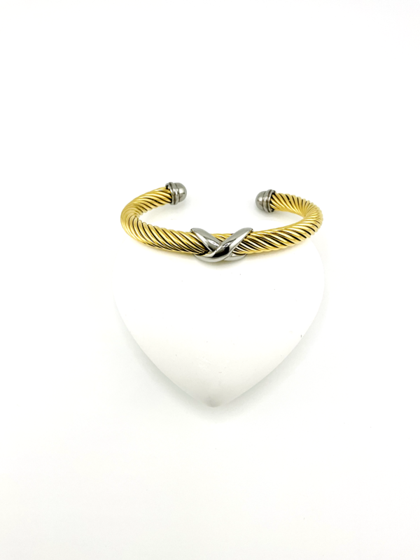 X-quisite Indulgence: Top Trending Cable Cuff Bracelet of the Embrace of the Love Heart Collection