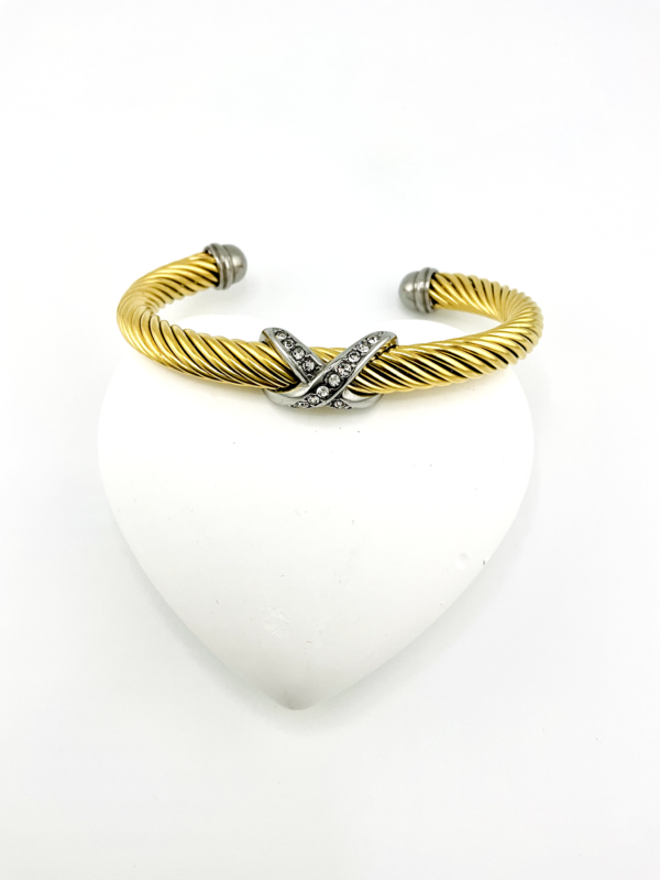X-quisite Indulgence: Top Trending Cable Cuff Bracelet of the Embrace of the Love Heart Collection