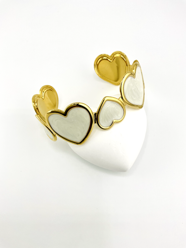 Golden Heartbeat Cuff: Trending Jewelry Designs of the Embrace of the Love Heart Collection