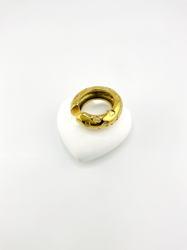 Golden Heartbeats Ear Cuff: Trending Jewelry Designs of the Embrace of the Love Heart Collection